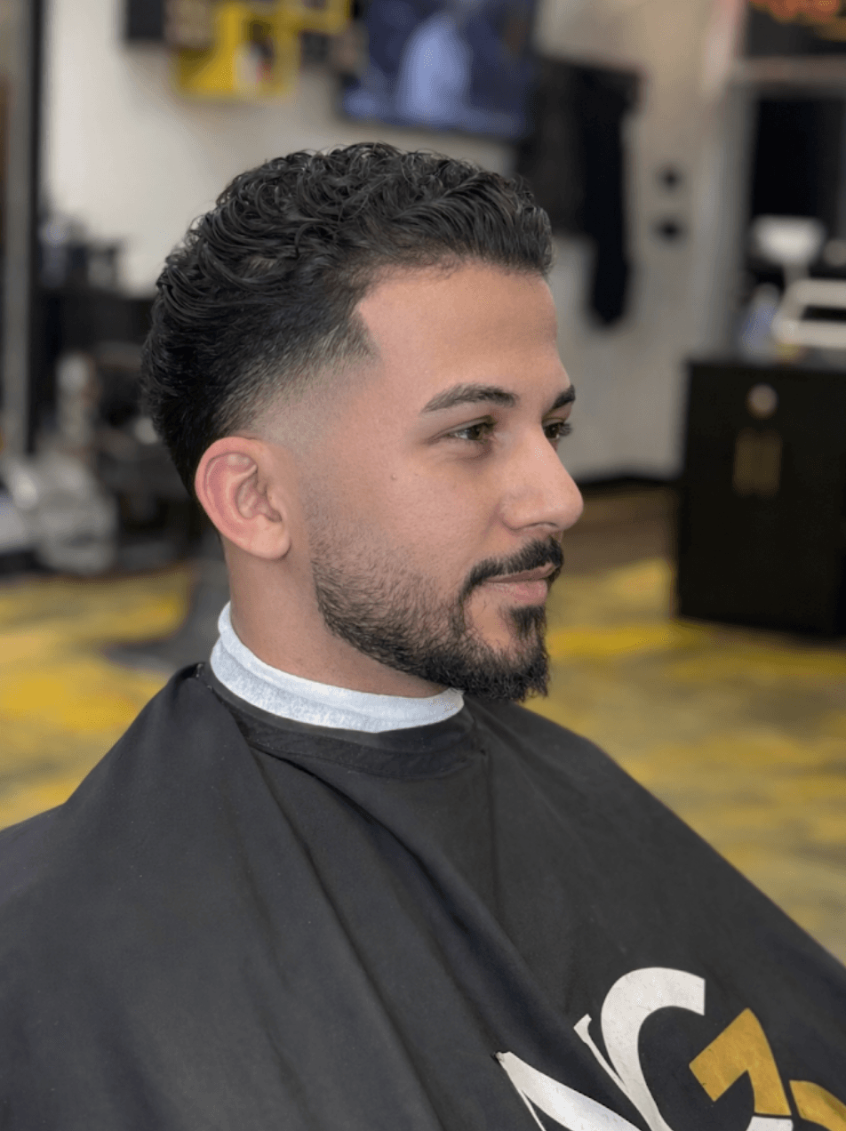 Slick back fade profile